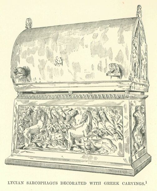 328.jpg Lycian Sarcophagus Decorated With Greek Carvings 
